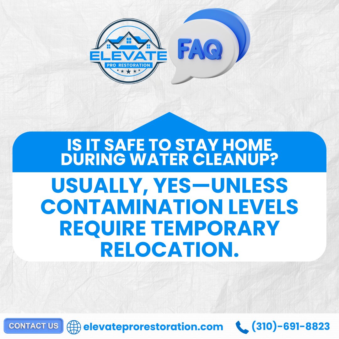 elev8pro's tweet photo. ❓ Is it safe to stay home during water cleanup? Usually, yes — unless contamination levels require temporary relocation. Your safety always comes first.
Get professional guidance at https://t.co/Gq3fti8rrg.
#WaterCleanup #RestorationExperts #SafeHomes https://t.co/XNITnQpd9k