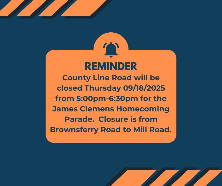 Please seek an alternate route during these times.