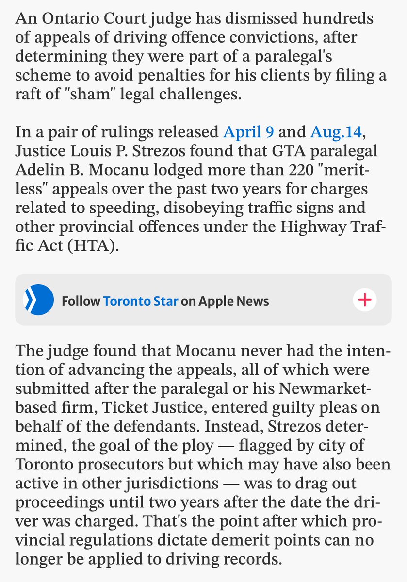 In the Toronto Star today is (behind a paywall) a piece about how Brampton area drivers (most from India/Pakistan) have a scam lawyer filing hundreds of admittedly meritless appeal applications to dodge demerit points for the awful driving if his largely foreign born clients.
