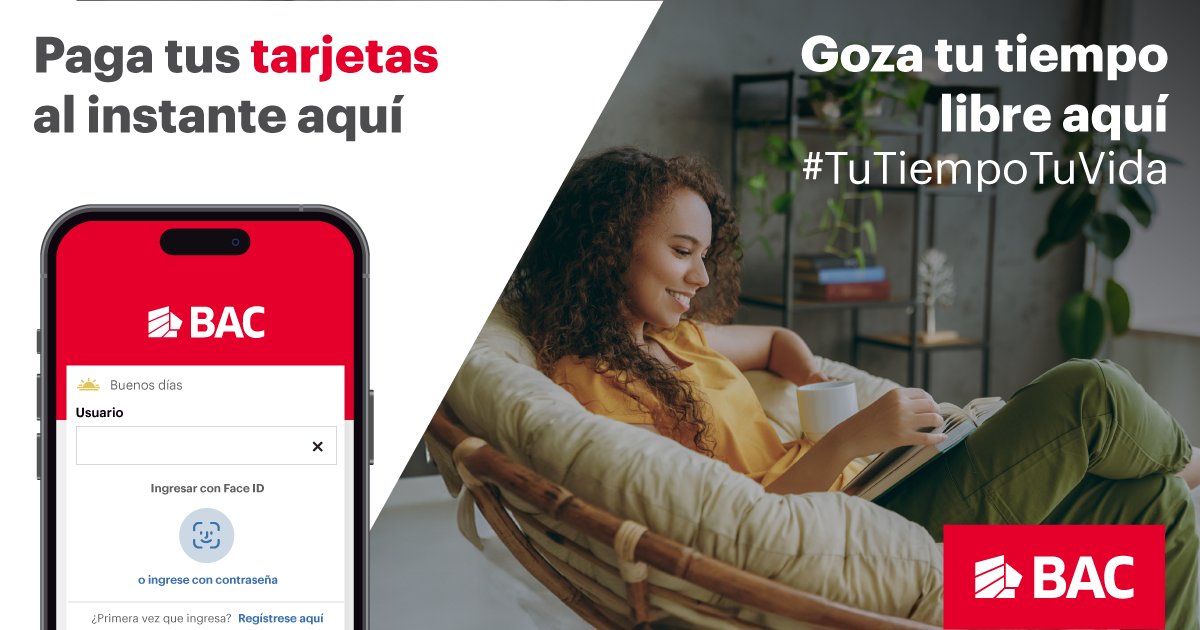 ⏳ ¡Ahorra tiempo, gana tranquilidad!

Tú decides cuándo y cómo. Con tu Banca Móvil, haz tus pagos y gestiones de forma segura desde donde estés: g.bac.gt/DescubreBancaM…

#BACTeEscucha #TuTiempoTuVida