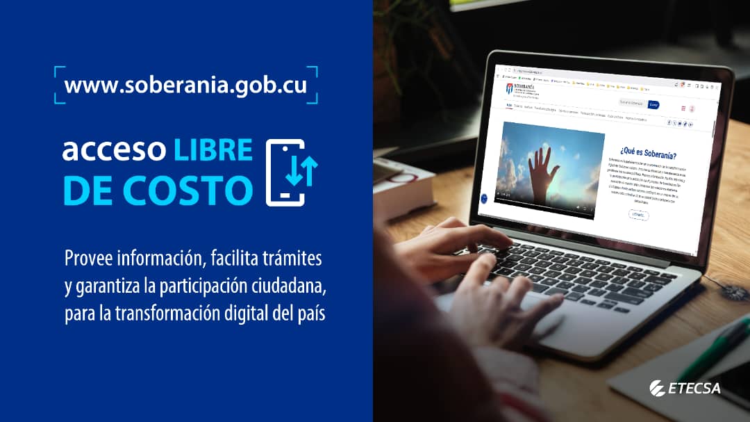 Conoces Soberanía⁉️ 
Es una plataforma de información ℹ️ y servicios que facilita y promueve la participación ciudadana 👥, simplifican procesos administrativos y servicios públicos.
📍Está disponible libre de costo en 👉soberania.gob.cu