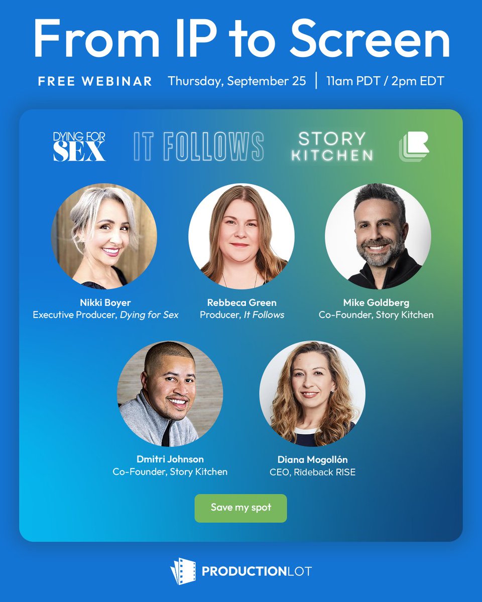 Save your spot in our FREE webinar: bit.ly/3Is9uTV

Join our all-star lineup of producers as they discuss how to identify profitable intellectual property, secure rights and overcome business challenges.

#intellectualproperty #Hollywood #entertainment #screenadaptation