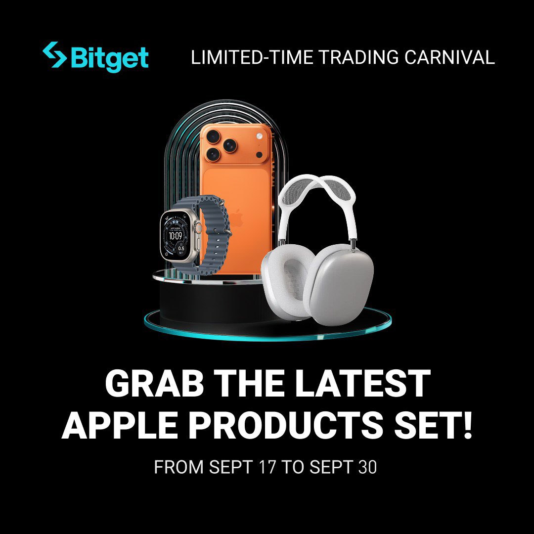 #Bitget'te Trading Carnival Başladı! 🤩

📆 17-30 Eylül 

📈 Spot veya Futures'ta işlem yapanlar; 
iPhone 17 Pro Max, AirPods Max, Apple Watch gibi büyük ödüller kazanma şansı yakalıyor! 

Yapman gerekenler:

✅ Al-sat işlemlerine başla ve görevleri tamamla
🎟️ Çekiliş hakkı