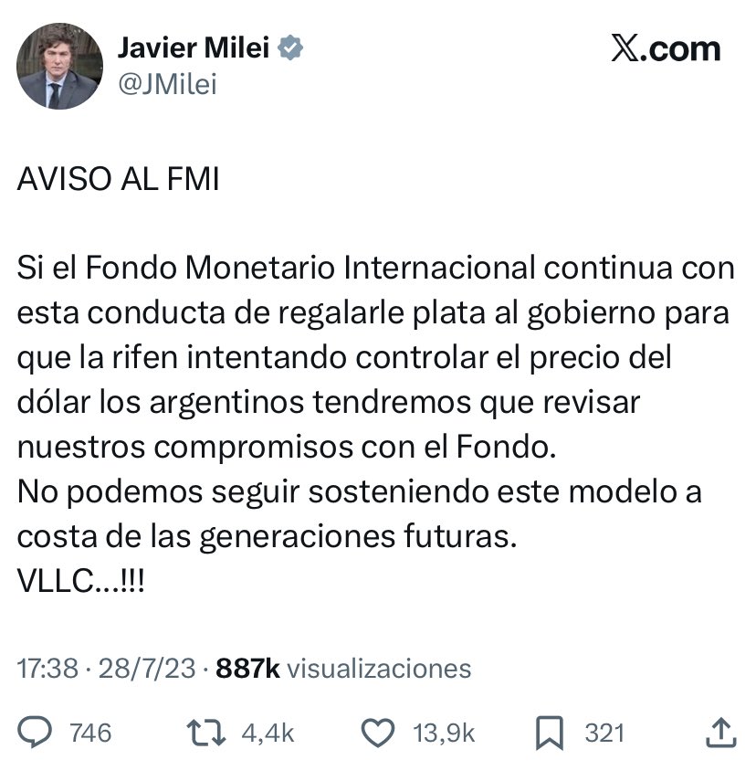 Me llamaban y acusaban de kirchnerista cuando advertía esto, los tengo anotados. Cómo la esposa de Di María.
Los populismos no conocen ideología política. 
La misma receta de siempre y el apriete pre electoral.
