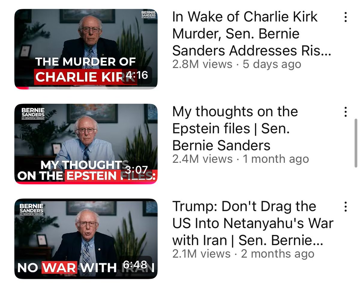 One fascinating thing that’s happened since January is that Bernie Sanders has effectively taken a role as President of anti-Trump America. He’s been regularly giving national address-style videos for major events and getting millions of views each time.