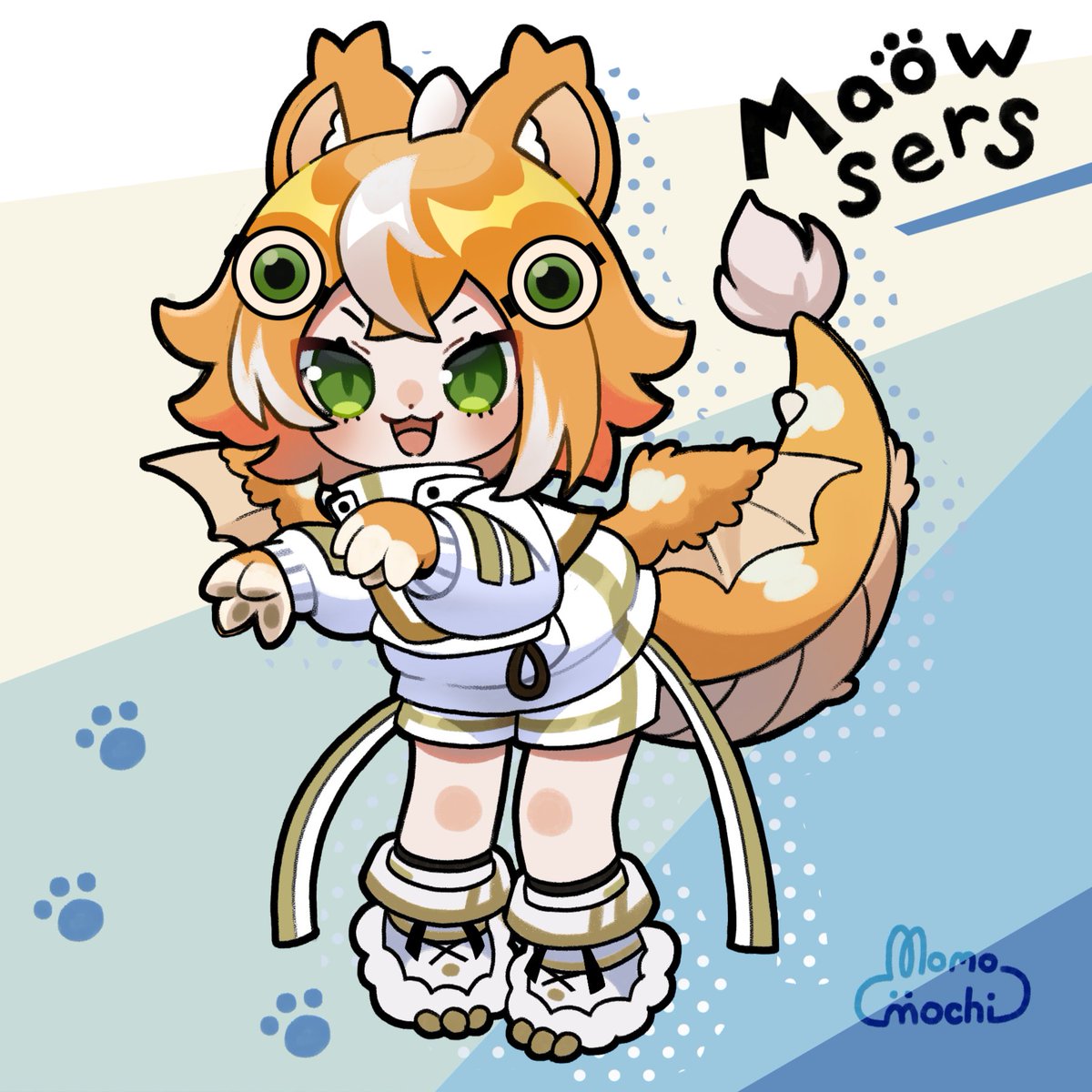 Finally done with the clean! I like how this turned out (●'◡'●)💛 #maowsart #Vtuber #vtuberfanart