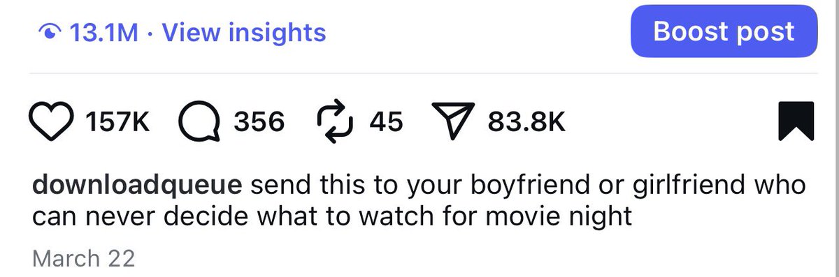 I posted the same exact video to Reels twice. One did 11k views and the other did 13M.

Only difference is the written caption. Tell people what to do. A strong CTA on your caption is wildly overlooked. Virality is a game of margins, pay attention to every part of your video!