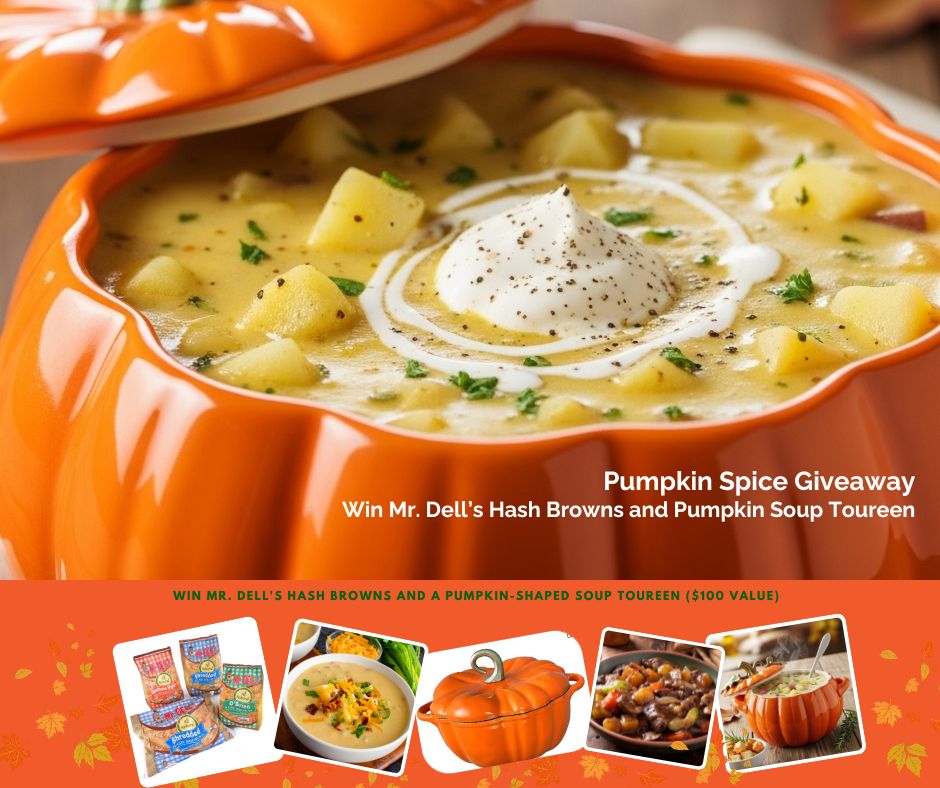 Mr. Dell's (@mrdellstweets) on Twitter photo It's #WinItWednesday!🎃 Pumpkin Spice Giveaway! Enter here: woobox.com/pk4wyp🎃 Win #MrDells Hash Browns 🥔 + a Pumpkin Soup Tureen. Perfect for fall! Enter by 10/08/25—link in bio. Follow <a href="/MrDells/">Lee Rodels</a> & tag your soup soulmates for extra entries! #SoupSeason #ContestAlert It's #WinItWednesday!🎃 Pumpkin Spice Giveaway! Enter here: woobox.com/pk4wyp🎃 Win #MrDells Hash Browns 🥔 + a Pumpkin Soup Tureen. Perfect for fall! Enter by 10/08/25—link in bio. Follow <a href="/MrDells/">Lee Rodels</a> & tag your soup soulmates for extra entries! #SoupSeason #ContestAlert