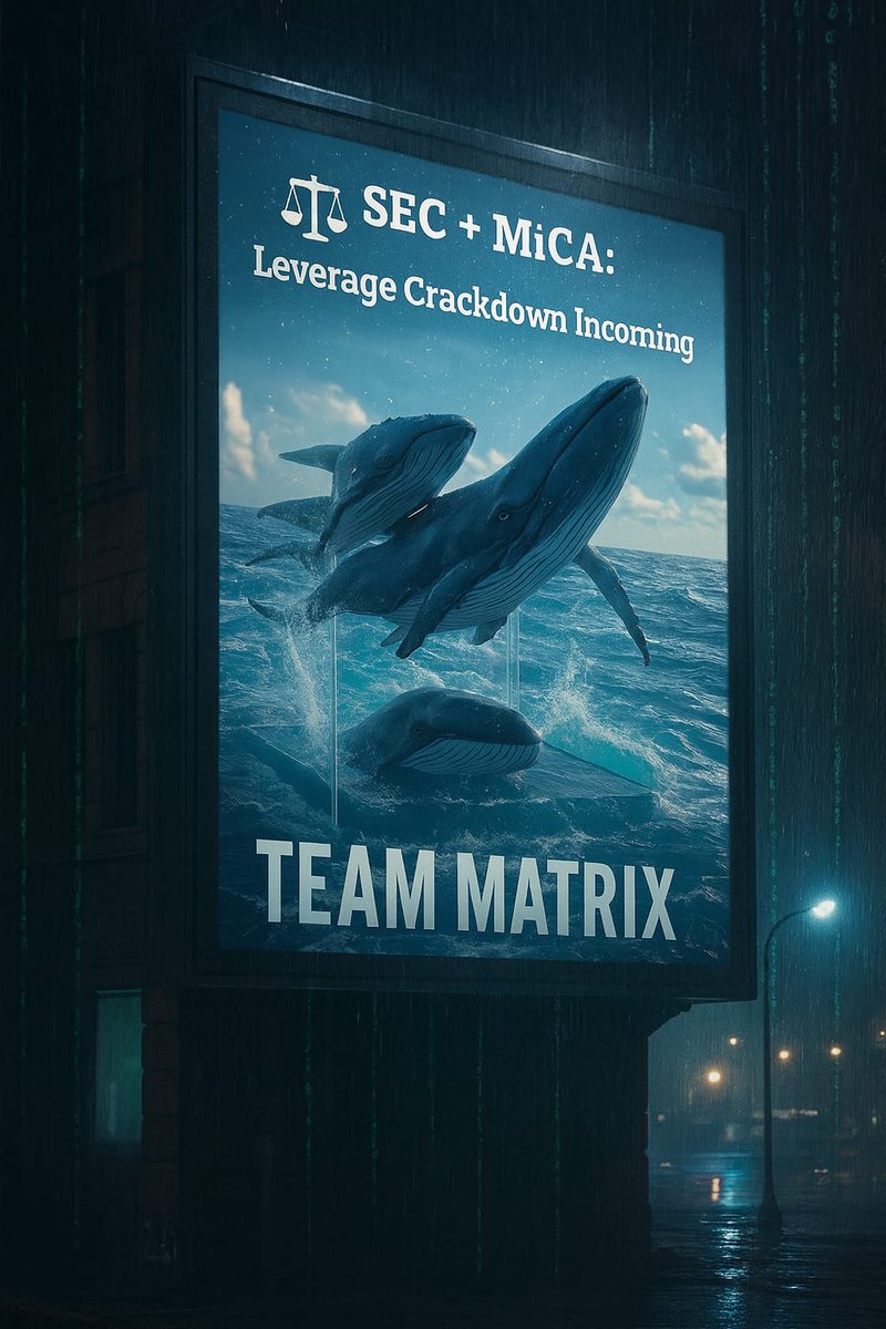 TeamMatrixElex's tweet photo. ⚖️ SEC + MiCA = Leverage Crackdown
SEC chair praised EU’s MiCA. Translation? Retail leverage may cap at 5x–10x.

CEX = 🏦 safety
DEX = 🌊 chaos

Whales &amp; degens slip to DeFi. DYOR ⚡

👉 CEX cage or DeFi jungle? https://t.co/jzbJsukG3t