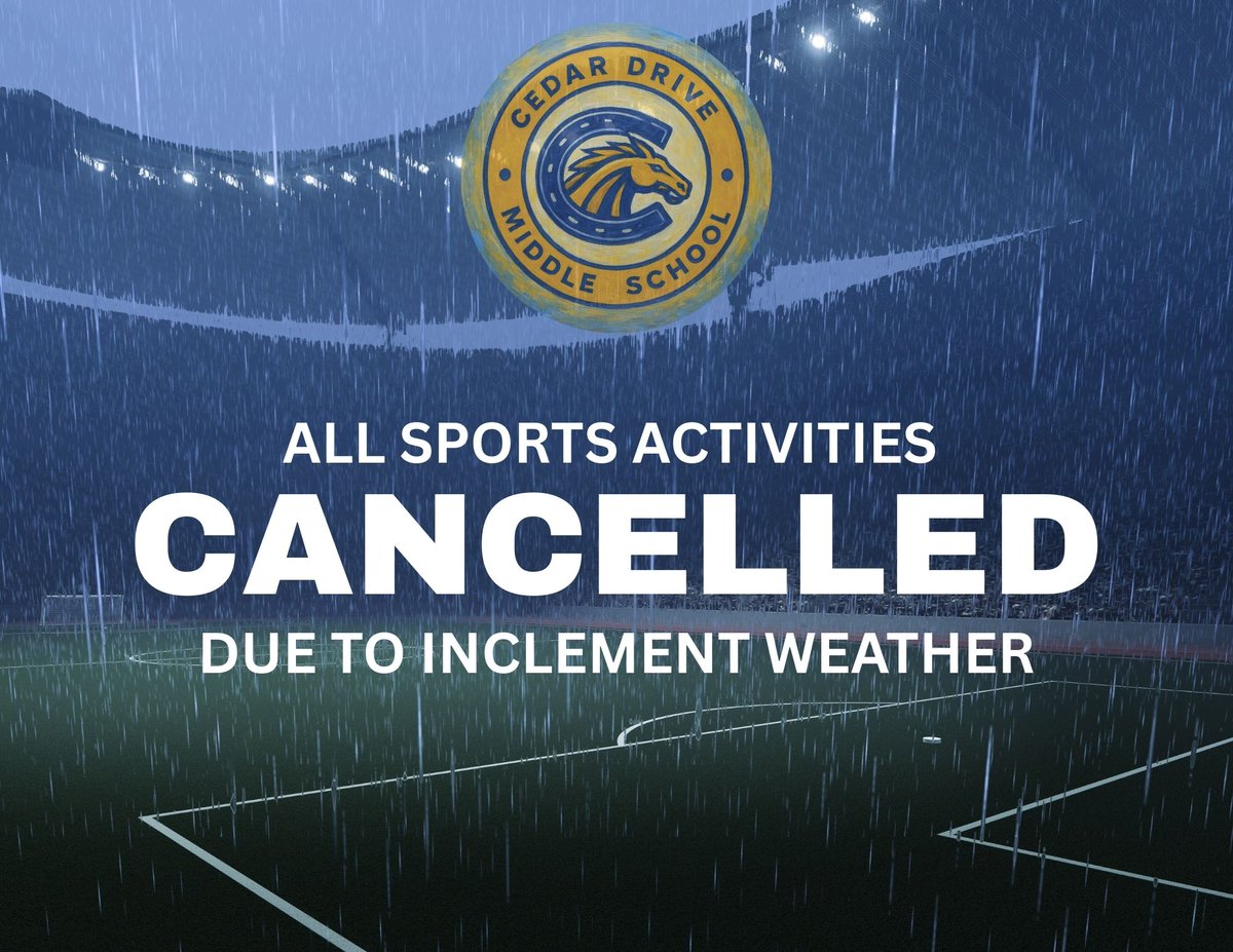 Due to today’s weather, all after-school practices are cancelled. Stay safe and dry, Colts! 💙🐎