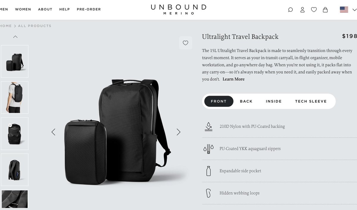 So excited about this super light travel pack from  <a href="/UnboundMerino/">Unbound Merino</a>
