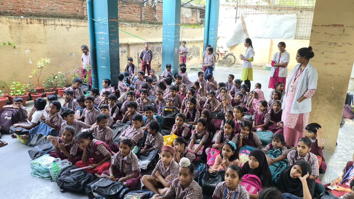 CCSc_NSS's tweet photo. An Awareness Programme on Nutrition for School Children, organised by the NSS volunteers of the College of Community Science, on 17.09.2025 on the occasion of the 8th Rashtriya Poshan Maah 2025 (National Nutrition Month).
@ccschyd https://t.co/m8VOGaJDJg