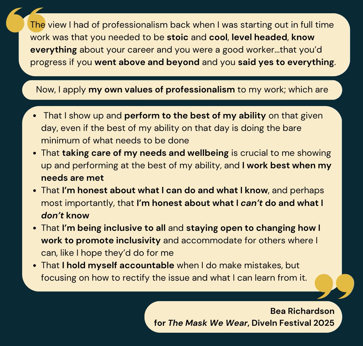 🌟 Bea Richardson, GAIN Operations Manager, joined #DiveInFestival2025 panel “The Mask We Wear,” sharing her experiences of masking, burnout &amp; prioritising wellbeing &amp; inclusion at work. Thanks to the amazing team &amp; panellists! #Neurodiversity #HiddenDisabilities #GAINCommunity