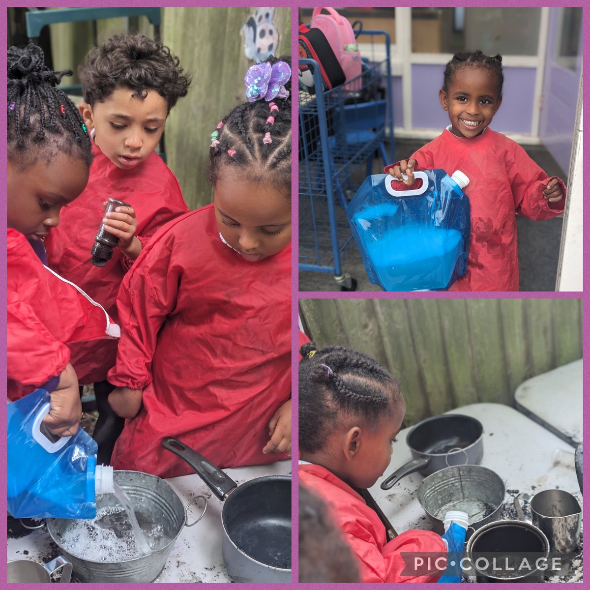 StMaryStBen's tweet photo. Independence in action! nursery children transported water to the mud kitchen, building strength and coordination. ππ§ #PlayingIsLearning #Nursery #EYFS #Vocabulary #MudKitchen https://t.co/a6Ate9a7gQ