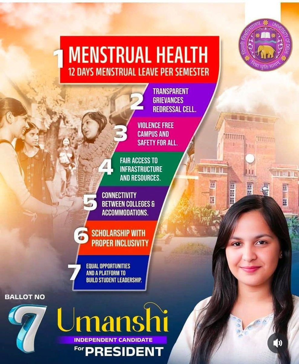 anand_rana's tweet image. Dear DU students... Please vote for Umanshi Lamba.

#dusu2025 #DU #DelhiUniversity