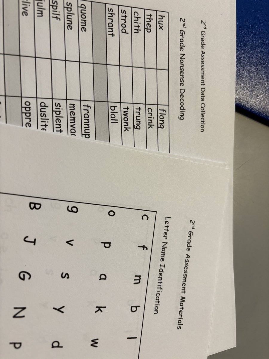 OG assessment on day one. He reads well but I want to know if there are deficits. If none, awesome. If so we address them. So much winning.