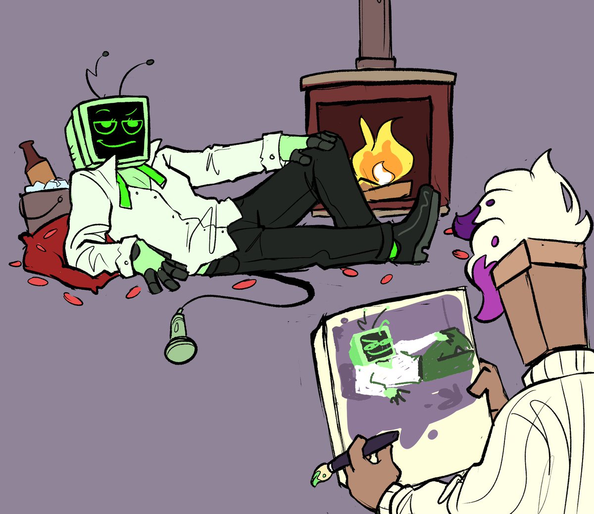 ButchCoffeecup's tweet image. Vee and Brusha my dearest loves #dandysworldfanart