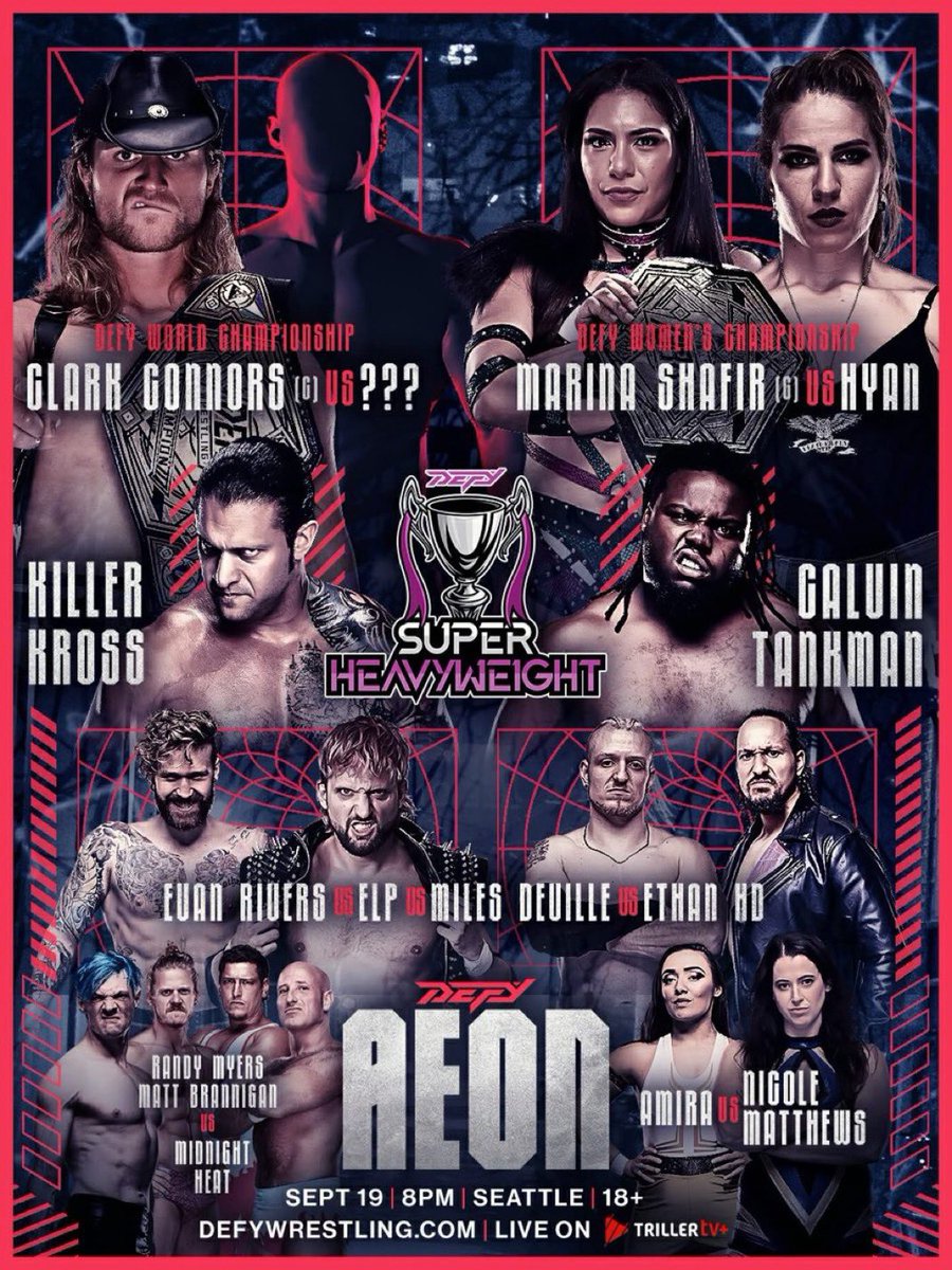 NJPW, AEW, GCW, International &amp; Global known talents all under one roof…

This Friday,

DEFY: AEON 

Seattle showed up BIG and tickets are almost gone. Don’t wait—secure your spot before it disappears.
⏳

📍 Washington Hall
🗓 Sept 19 | 8PM | 18+
🎟️ DEFYWrestling.com
📺