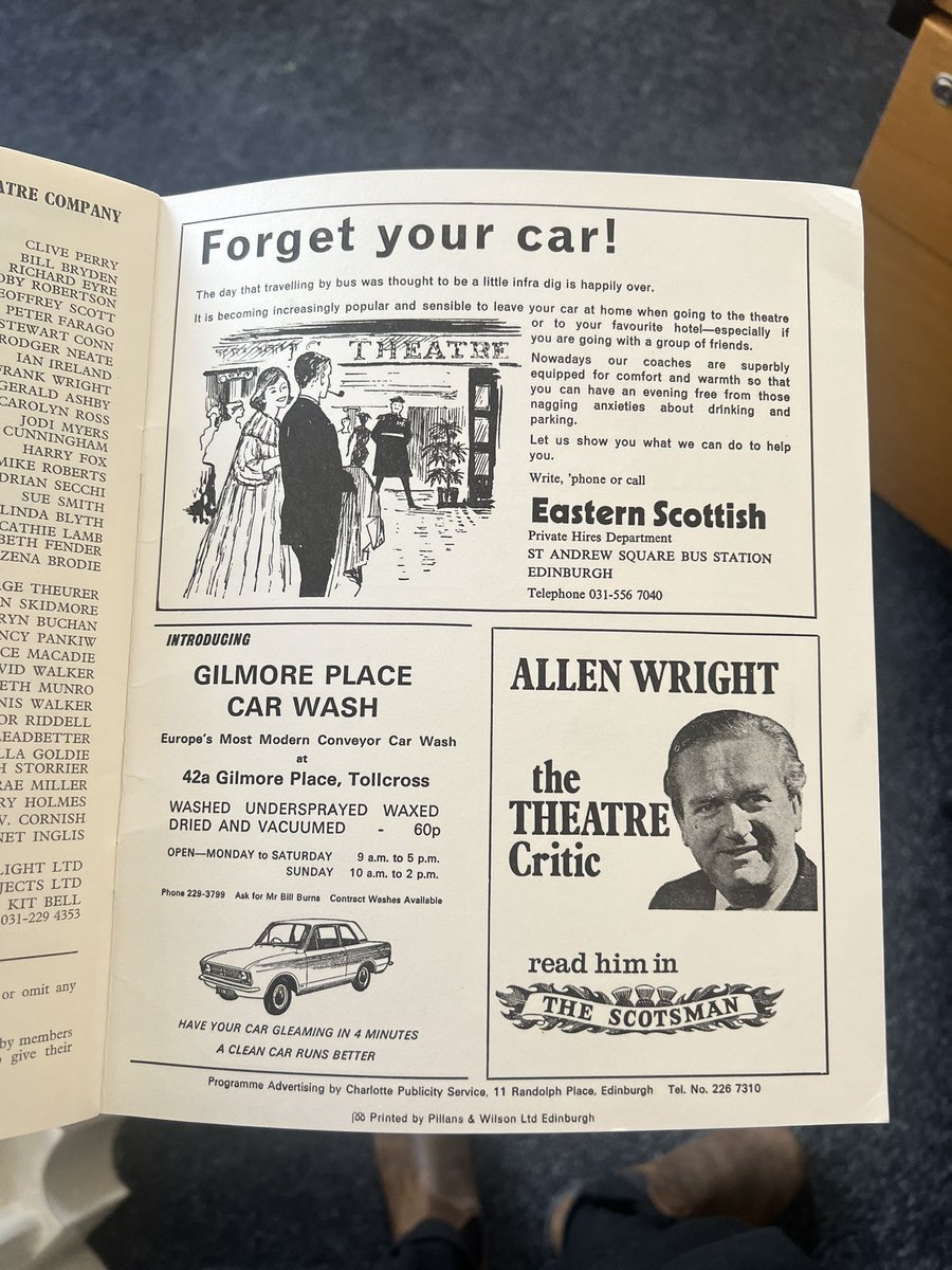 Some gems from <a href="/lyceumedinburgh/">The Lyceum</a> programmes of years gone by… oh to be a fly on the wall at the Sans Souci Restaurant in 1976.