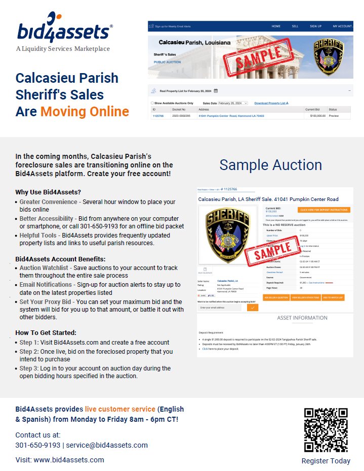 📢 Starting Oct 1, all CPSO Sheriff’s Sales move online via Bid4Assets!
💵 $1,000 deposit to bid
📅 Sales every Wed @ 10AM
🏠 See properties: cpso.com→ Sheriff Sales
ℹ️ More info: bit.ly/4n6dcSa