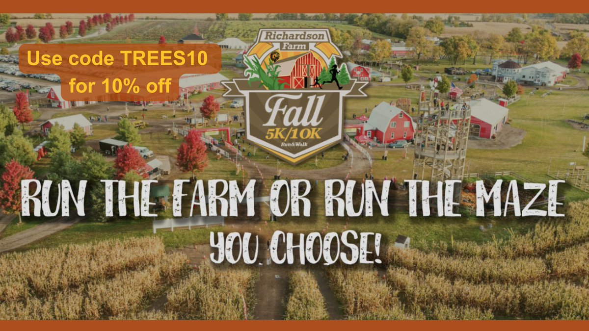 Trees4Troops's tweet image. 🎃 Missed the early bird? You can still save 10% on the Corn Maze 5K/10K! Use code TREES10 to join the fun Oct 19. Run, laugh, support military families.
allcommunityevents.com/cornmaze5k

#CornMaze5K #TreesForTroops #RunWithPurpose #FallFun