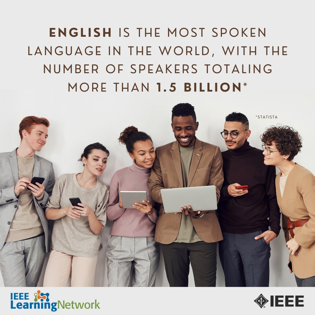 IEEELearn's tweet image. Without fluency in #English, #engineeringstudents and professionals may find it difficult to understand the concepts being conveyed by international colleagues and even lag behind in career advancement. Brush up on your skills today! bit.ly/437aHG0