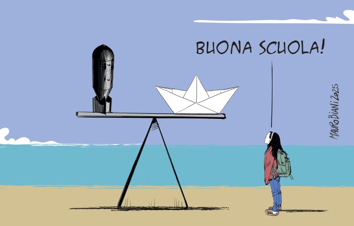 .<a href="/maurobiani/">Mauro Biani</a> 
Evviva la #scuola, per Tutte e Tutti. La scuola che promuove #pensierocritico e #creativo. Che insegna il #dubbio, il #conflitto e la #condivisione. Che ascolta Tutte e Tutti.
La scelta.
Oggi per <a href="/repubblica/">Repubblica</a> 

#Biani ! 

#blobmaipiù! #blob <a href="/BlobRai3/">Blob</a>