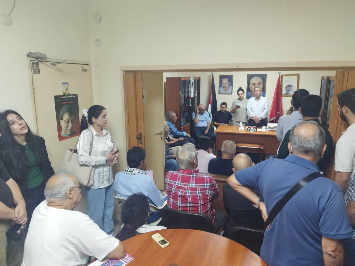 📸 #SOLIDARIDAD El Frente Popular por la Liberación de Palestina recibe a delegados de distintas partes del mundo, entre ellos al Partido Comunista de Venezuela, durante una jornada internacional de solidaridad con los pueblos de Palestina y Líbano. 🇵🇸🇱🇧