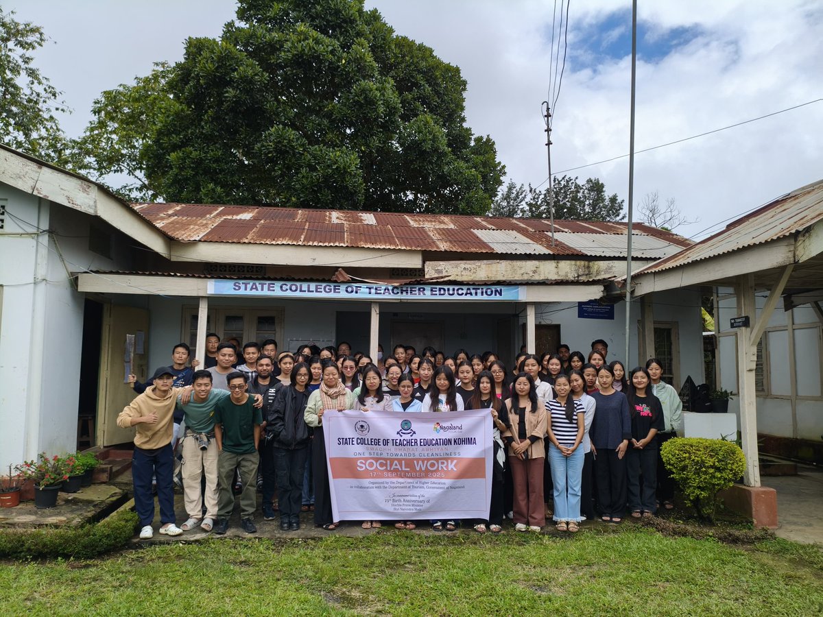 SCTEKohima's tweet photo. 🧹✨ Swachhata Hi Seva 2025 at SCOTE Kohima — students united for a cleaner, greener campus. 🌱💪
#SwachhataHiSeva #CleanIndia https://t.co/rv6oCJfcp2