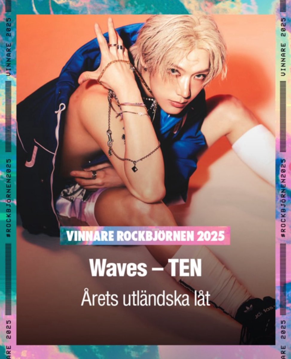 OMRchartdata's tweet image. Congratulations to Ten for winning International Song of the Year at Rockbjörnen 2025!! Thank you to Ten fans for voting 💞💞