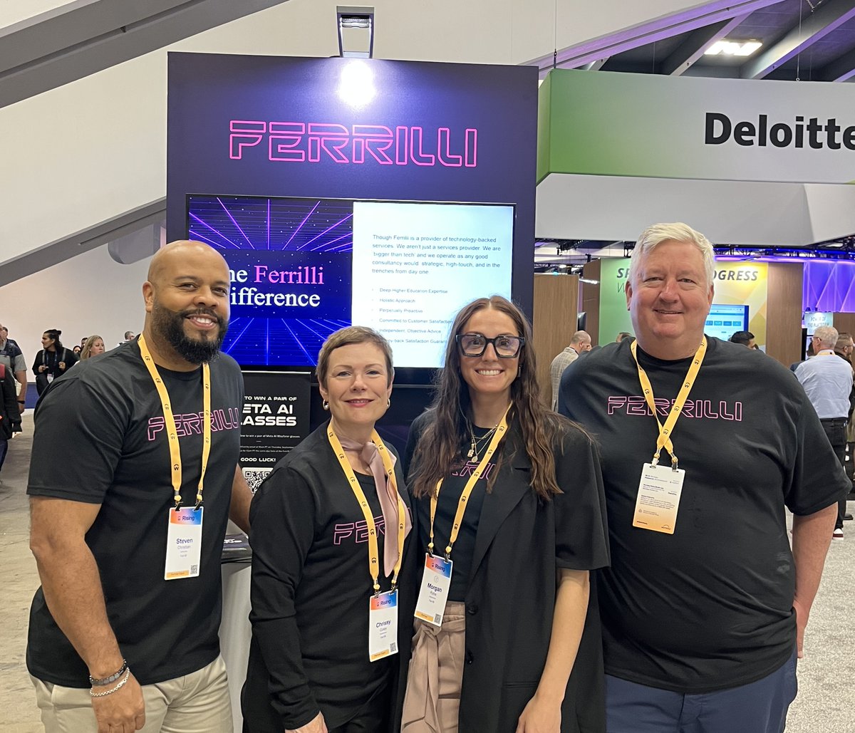 📷Live from Workday Rising!
The Ferrilli team is on the ground connecting, learning, and sharing technology insights with the incredible Workday community. Don't forget to visit us and enter for your chance to win a pair of Meta AI Sunglasses!
#WDAYRising #HigherEdTech  #Ferrilli