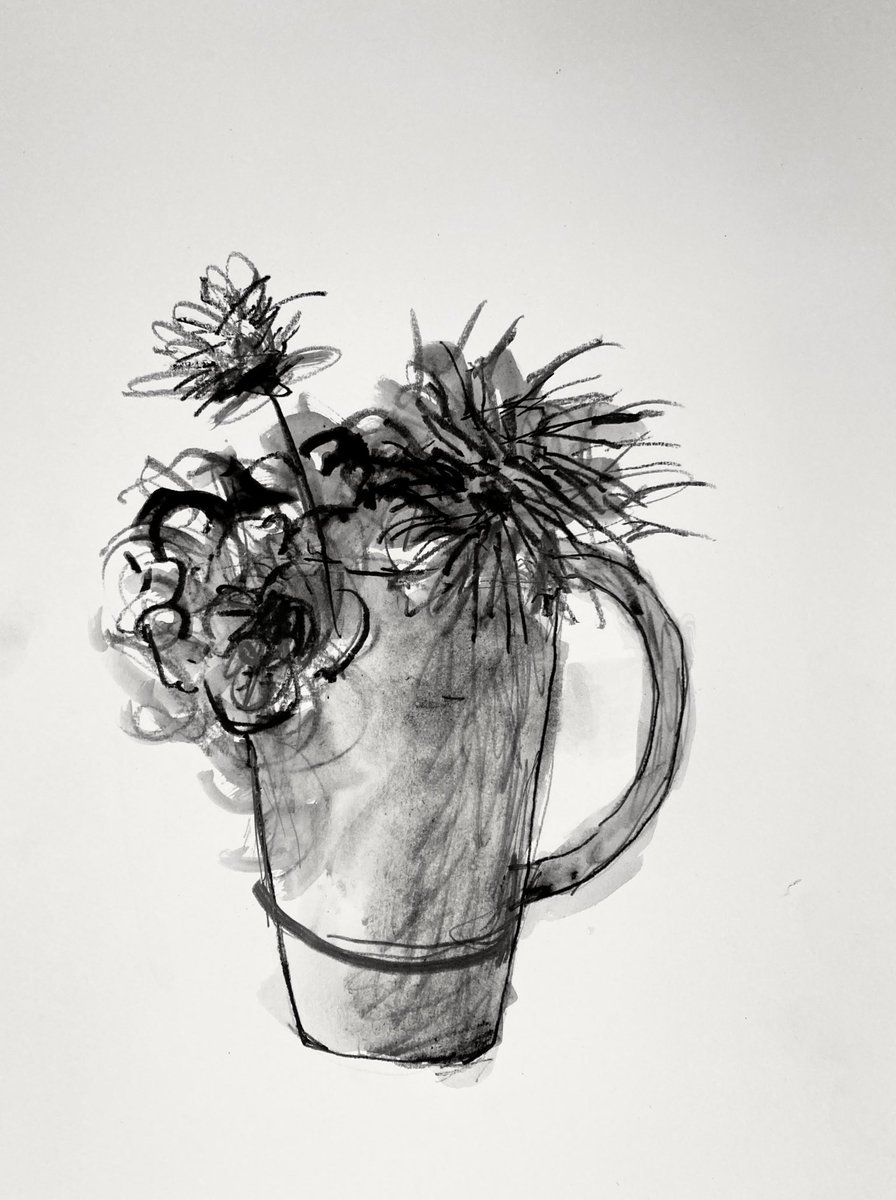 Dahlias and roses .