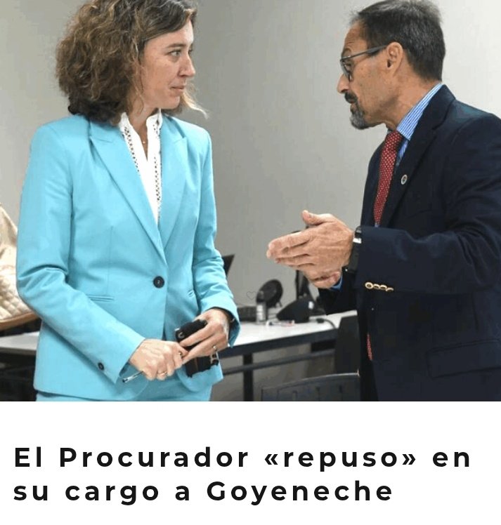 FurmanElias's tweet image. INFORMACIÓN URGENTE!
El procurador &quot;repuso&quot; en su cargo a la fiscal Cecilia Goyeneche.