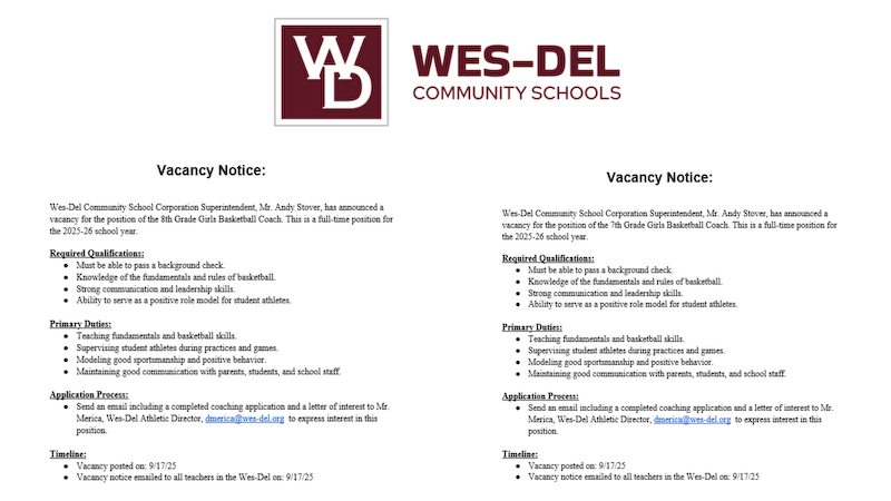 Wes-Del Athletics tweet media