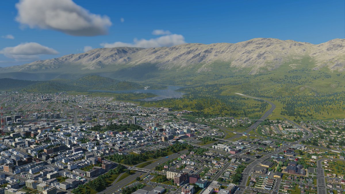 Sometimes your city doesn't necessarily need a skyline full of tall buildings; it can also be the towering mountains reaching into the clouds.🏔️#CitiesSkylines2