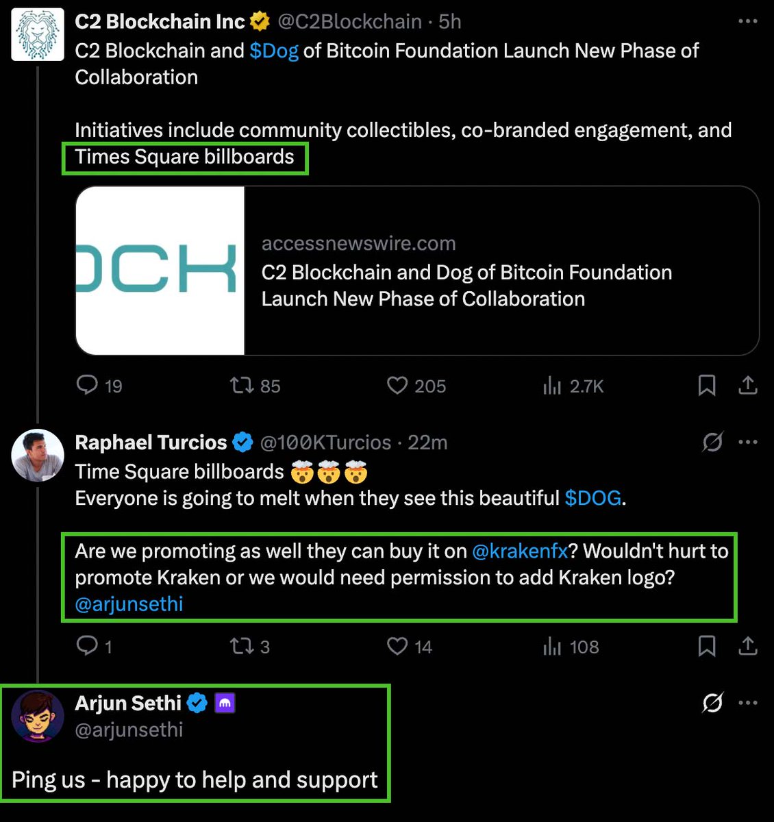 Vincent (Cryptolution) 👑 (@cryptolution101) on Twitter photo 🚨JUST IN: <a href="/arjunsethi/">Arjun Sethi</a> (CEO, @KrakenFX) offers support for $DOG Time Squares Billboard initiated by <a href="/C2Blockchain/">C2 Blockchain Inc</a> & <a href="/DogOfBitcoin/">DOG OF BITCOIN</a>. 🚨JUST IN: <a href="/arjunsethi/">Arjun Sethi</a> (CEO, @KrakenFX) offers support for $DOG Time Squares Billboard initiated by <a href="/C2Blockchain/">C2 Blockchain Inc</a> & <a href="/DogOfBitcoin/">DOG OF BITCOIN</a>.