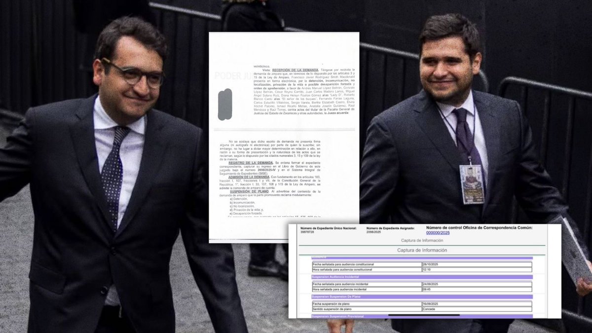 moviendoideas's tweet image. #CírculoDePODER ⭕️ El periodista @ClaudioOchoaH confirmó que en #Zacatecas un juez federal otorgó amparo a Andy y Bobby López Beltrán, hijos de AMLO, contra cualquier orden de captura. El amparo, expediente 2098/2025, fue tramitado por Francisco Javier Rodríguez Smith Macdonald,…