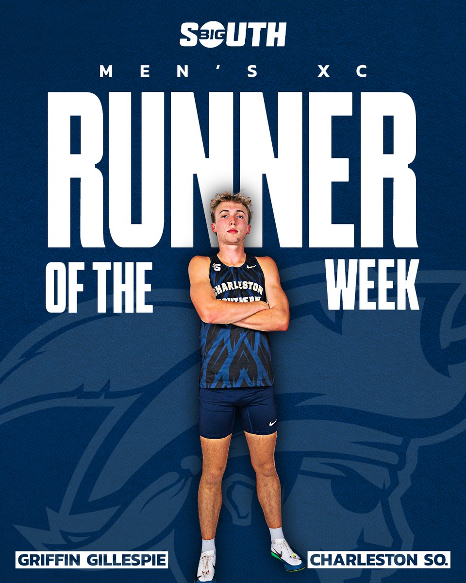BigSouthSports's tweet image. He finished 🔟th overall at the Furman Invitational 6K with a time of 19:19.99 in the 102-runner field, helping the Buccaneers to a third-place finish 🥉

@CSUXCTrackField&apos;s Griffin Gillespie is the #BigSouthXC🏃 Men&apos;s Runner of the Week!