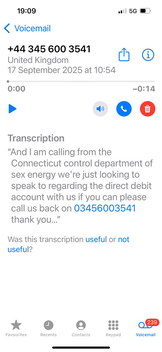 My iPhone made a hash of a voicemail message left by the credit control department of Certas Energy after an oil delivery ….<a href="/CertasBusiness/">Certas Energy</a> 
Transcript highly entertaining but totally useless !