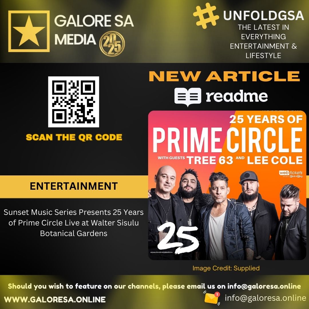 This December, the Sunset Music Series proudly presents a once-in-a-lifetime celebration of South African rock: 25 Years of Prime Circle. On Saturday, 6 December 2025, fans will gather at the breathtaking Walter Sisulu National Botanical Garden in Roodepoort for an afternoon of