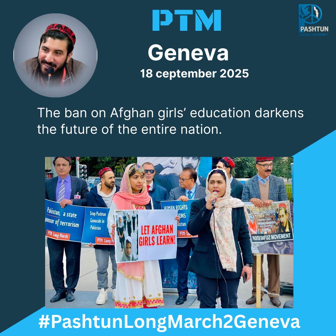 saira35082374's tweet photo. #PashtunLongMarch2Geneva
که  @UN د مظلومو قامونو څخه ددفاع په موخه جوړ شوي وي نو سباته بايد د افغاناوو غوښتنو ته غوږ شي.
 راځئ چې د خپلې غوښتنې سباته د نړيوالو غوږونو ته ورسوو
#PtmProtestGeneva 
#ptm https://t.co/8ReAtQBAM6