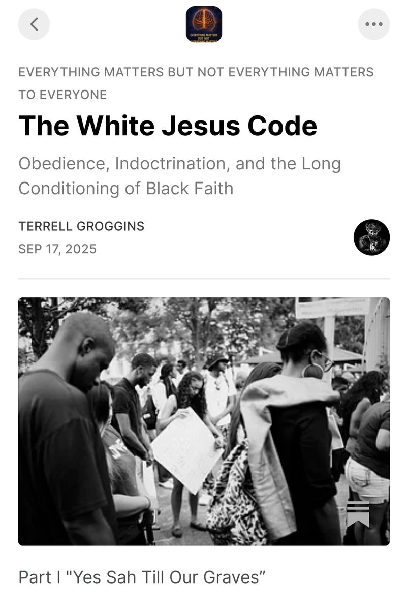 From the Slave Bible to prosperity pulpits to today’s Christian nationalism has been programmed into Black faith and empathy has been weaponized to serve power.

This piece traces that journey and asks: what happens when mercy becomes a leash?

open.substack.com/pub/myartmyrul…