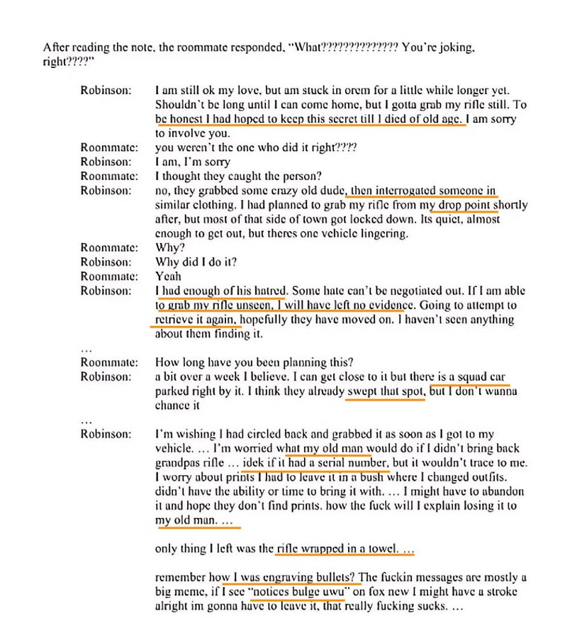 Gonna use the Tyler Robinson "transcript" to teach writing students how not to write dialogue.