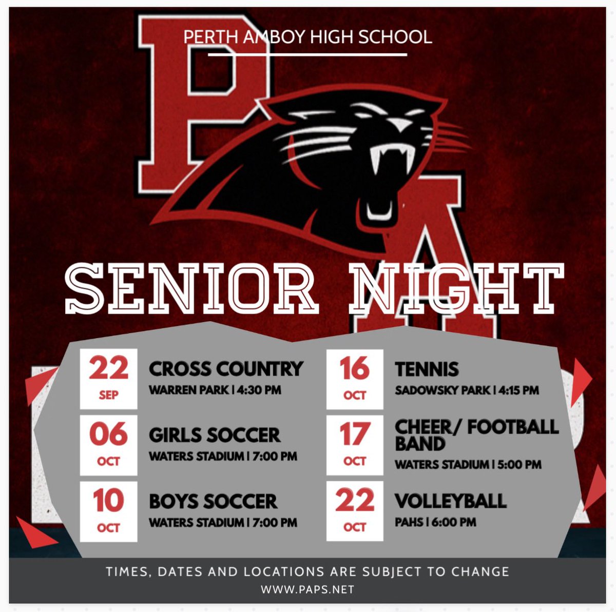 Come Celebrate our Fall Seniors.