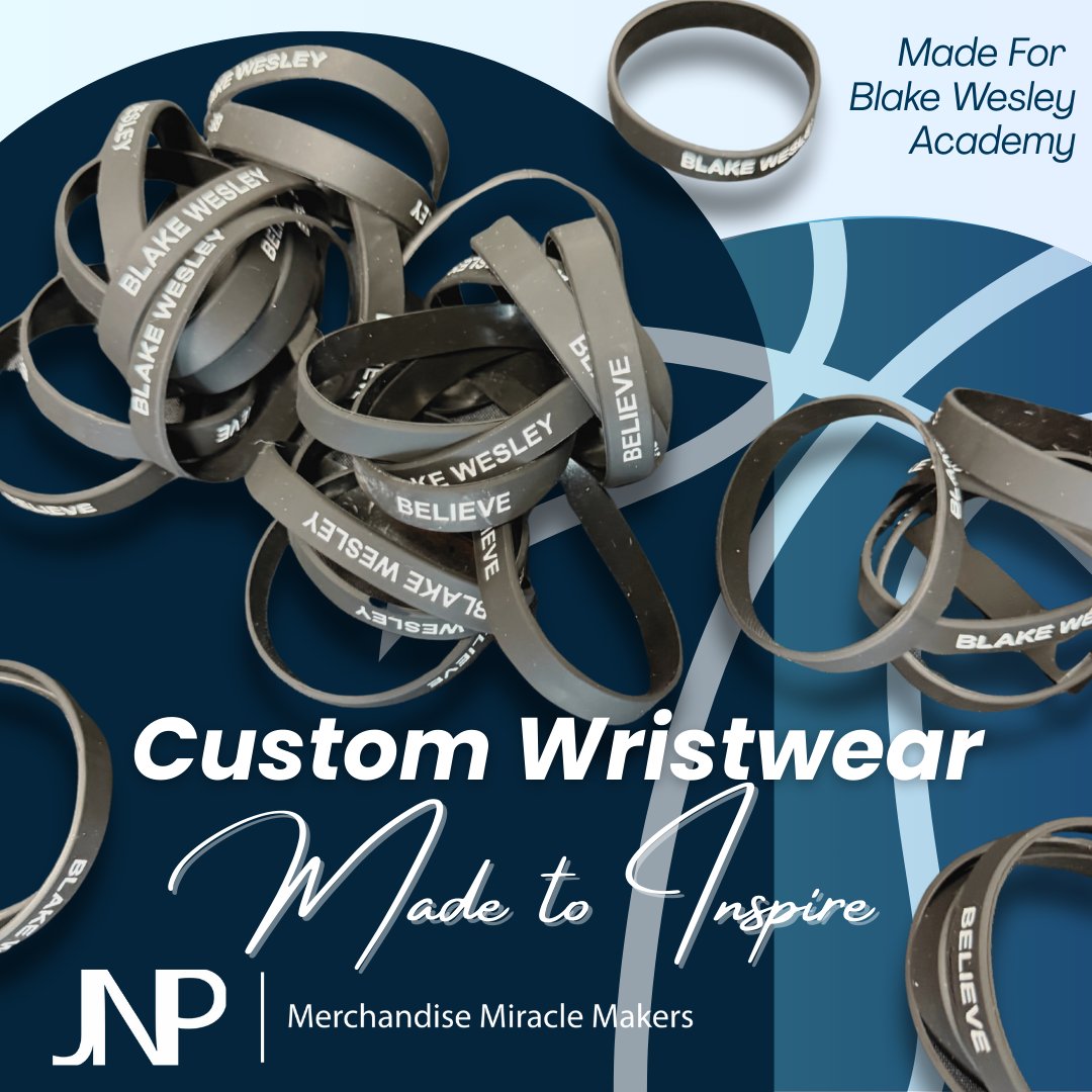 Wristbands that inspire, designed for Blake Wesley Academy. A small touch with a lasting impact. jnpmerchandising.com
#CustomWristbands #SchoolSpirit #JNP