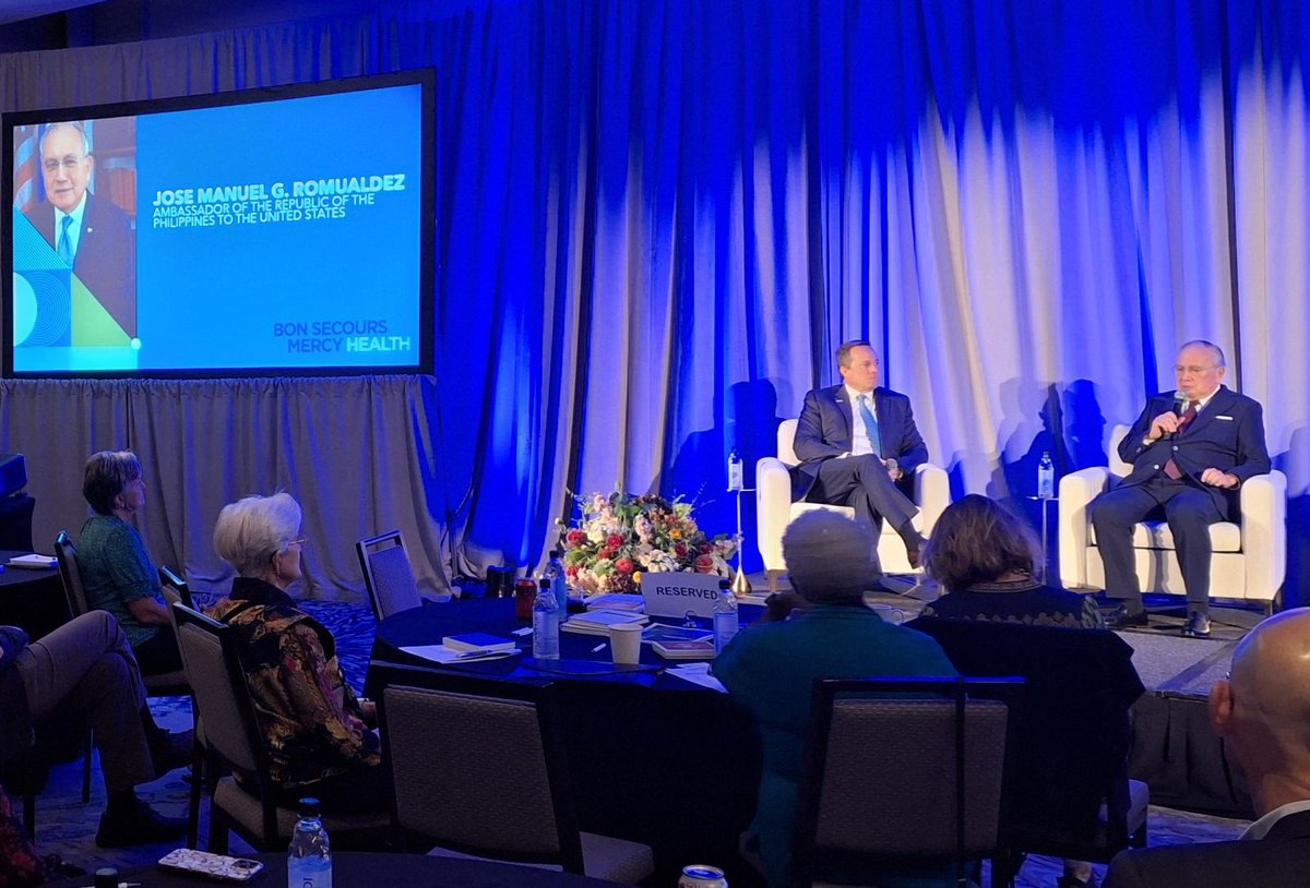 I spoke before the Annual Bon Secours Mercy Health Board Chair-Vice Chair Meeting to highlight the opportunities for deeper and expanded cooperation in healthcare in the Philippines, contributing to the stregthening of economic and people-to-people ties between the PH and U.S.