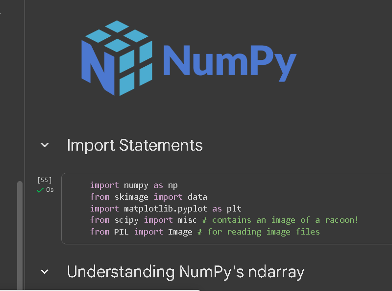 abhay_pundora's tweet photo. Day 77 of #100DaysOfCode 💻
1️⃣ Explored NumPy ndarrays &amp; how to create/manipulate them.
2️⃣ Practiced broadcasting, scalars &amp; matrix multiplication.
3️⃣ Learned to work with images as ndarrays for quick edits.
#Python #NumPy #DataScience #BuildInPublic https://t.co/76RxRww7dl