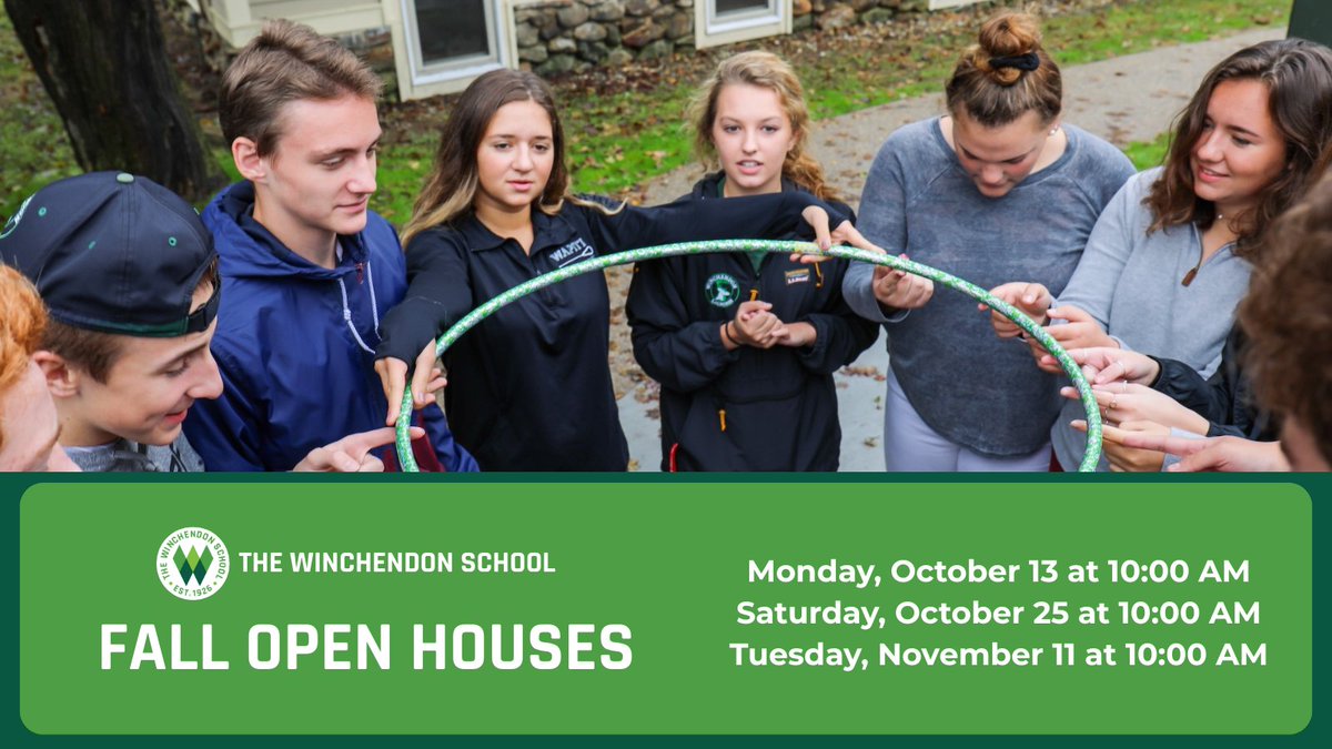 Join us at one of our open houses this fall! You’ll be able to tour campus with current students, hear from Head of School Sean Duncan, connect with program leaders, and more. We welcome you wherever you are in the admissions process! Register here: bit.ly/3I5HHbX