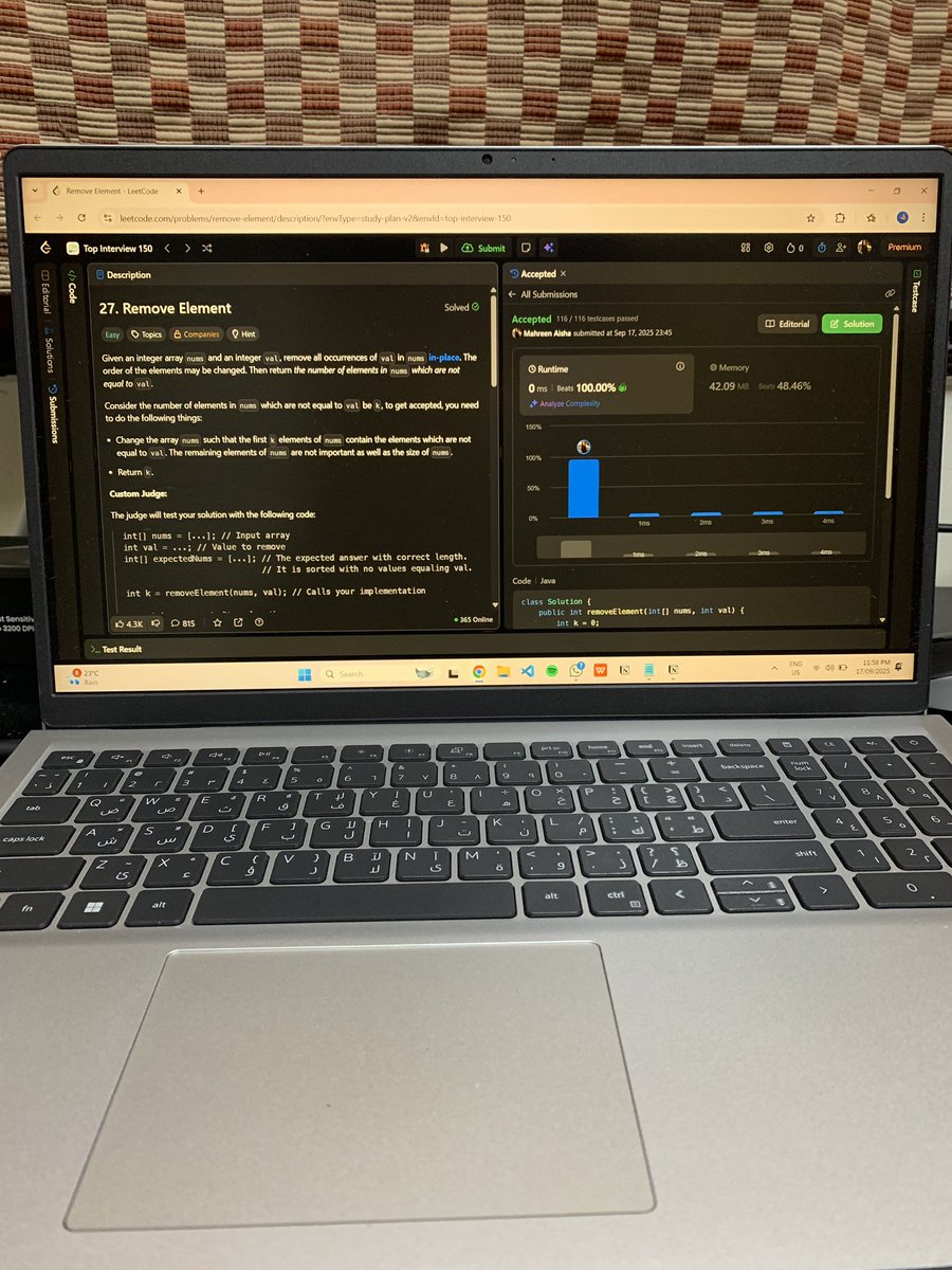 fivefeetcoder's tweet image. Day 12

this is the second approach after seeing other’s solution. my first one was brute force but worse. i have to get better at thinking about the problem first and then jumping in to solve. i will do better next time in an easy question under the time constraint of 20 mins.