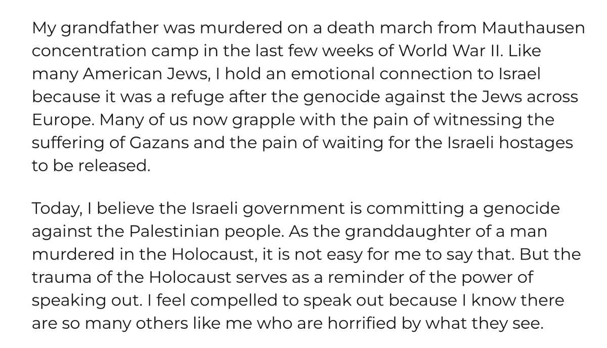 Rep. Becca Balint, a progressive Jewish Democrat, says she believes Israel is committing genocide.

"As the granddaughter of a man murdered in the Holocaust, it is not easy for me to say that."

Comes shortly after fellow Vermonter Sen. Bernie Sanders says the same.